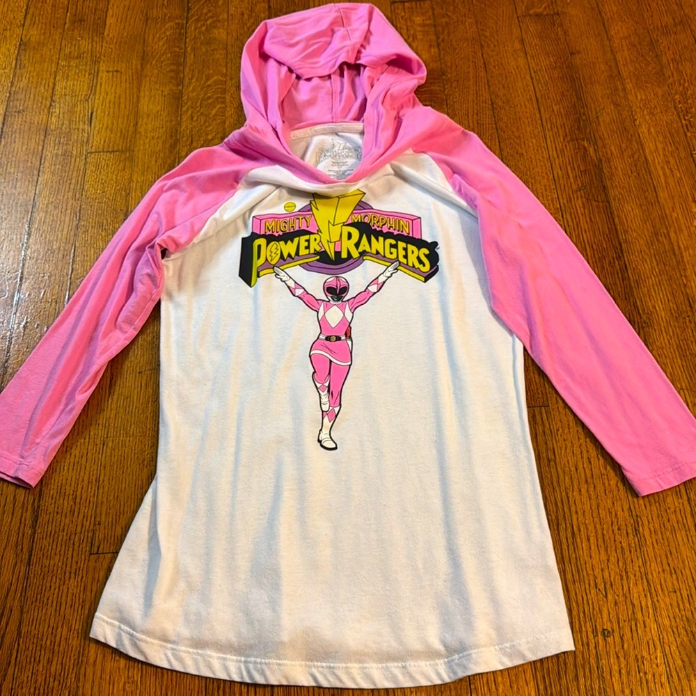 🙇🏻‍♀️Power Ranger Pink and White Sweatshirt Hoodie